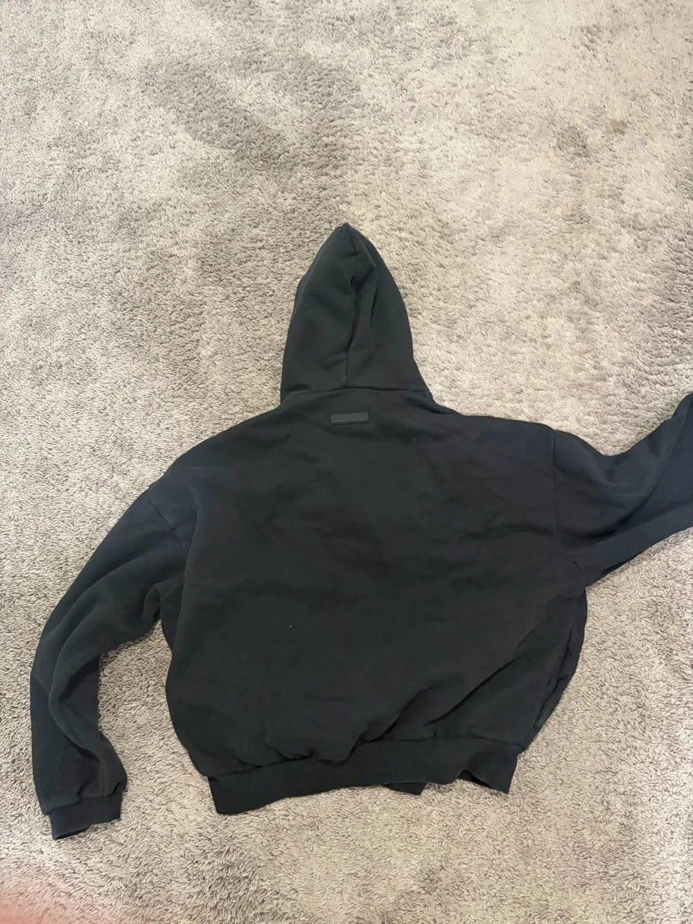 Essentials Black Hooded Pullover Sweatshirt